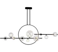 LXYST During Lighting,Semi Flush Mount Livingroom Room Lounge Bar Café Club,- Bubble Chandelier,G4 Chinese Dining Table Long Chandelier-Black 10 (Black Clear Glass, Ceiling