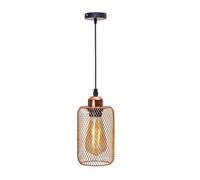 LXYST Electroplating Metal Cage Pendant Lamp,V-intage Rose Gold Birdcage Hanging Lamp,