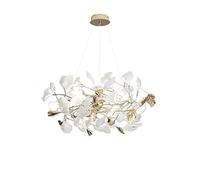 LXYST Elegant Ginkgo Biloba Blossom Chandelier for Living Room, Dining Room, Bedroom, and Hall - 60x40cm Golden Finish