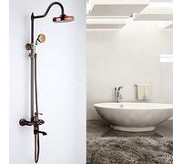 LXYST European Antique Bathroom Set Hand System Hot Cold Elephant Trunk Shape 3 Function Copper Retro Bronze Supercharged Shower Faucet Beautiful and Practical