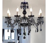 LXYST European Candle Crystal Pendent Lamp Luxury Living Room Restaurant Villa Hotel Staircase Duplex Building Chandelier (B 8 Lights)