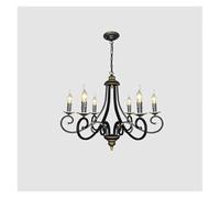 LXYST European Retro Home Chandelier Imitation Candle Pendant Lights Creative Iron Restaurant Living Room Decoration(6light)