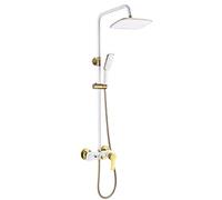 LXYST European-Style Square Black Gold Copper Paint Three-Way Shower Set Beautiful Practical