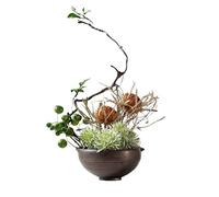 LXYST Fake Zen Dry Branch Buddha Pagoda Bonsai House Flower Rack Tea Table Ornaments Interior Decorations Artificial Flowers