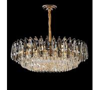 LXYST Fashion Crystal Chandelier Round Living Room Romantic Bedroom Lighting Home Decor Lamp, Dia100cm Cold White