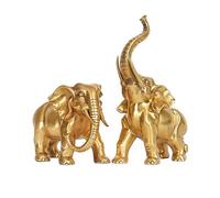 LXYST Feng Shui Table Statue 1 Pair of Ornaments Home Office Bronze Elephant Sculpture and Gift Collection Buddha Decoration