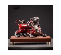 LXYST Feng Shui Table Statue Chinese Fortune Ornaments Home Ceramic Living Room Entrance Desk Gift Buddha Decoration (Color Left, Size : with Base)