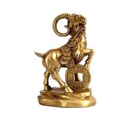 LXYST Feng Shui Table Statue Copper Sheep Ornaments Home Office Decorations Attract Wealth and Good Luck Gift Collection Buddha Decoration (Size : Brass)