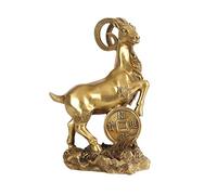 LXYST Feng Shui Table Statue Copper Sheep Ornaments Home Office Decorations Attract Wealth and Good Luck Gift Collection Buddha Decoration (Size 1)
