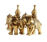 LXYST Feng Shui Table Statue Creative Desktop Exquisite Bronze Elephant Sculpture Lucky Fengshui Ornaments Buddha Decoration (Size : B)