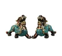 LXYST Feng Shui Table Statue Full Copper Ornaments 1 Pair of Home Wine Cabinet Entrance Living Room Office Desktop Decorations Crafts Buddha Decoration