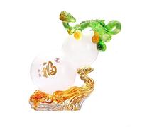 LXYST Feng Shui Table Statue Glass Gourd Home Handicrafts Geomantic Omen Ornaments Gift Collection Buddha Decoration