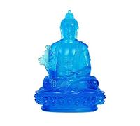 LXYST Feng Shui Table Statue Glazed Flower God of Wealth Entrance Ornaments Zen Indoor Living Room Sculpture Buddha Decoration (Color : E)