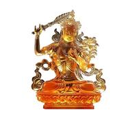 LXYST Feng Shui Table Statue Glazed Flower God of Wealth Entrance Ornaments Zen Indoor Living Room Sculpture Buddha Decoration (Color : Brass)
