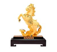 LXYST Feng Shui Table Statue Home Lucky Geomantic Auspicious Ornaments Horse Sculpture with Base Buddha Decoration