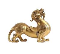 LXYST Feng Shui Table Statue Luxury Copper Fortune Ornament Chinese Home Decorations Living Room Entrance Office Opening Housewarming Gift Collection Buddha Decoration Color Brass Left Size : M