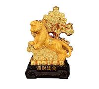LXYST Feng Shui Table Statue Tiger and Fortune Tree Sculpture Office Desktop Decorations Lucky Geomantic Omen Ornaments Gifts Buddha Decoration
