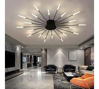 LXYST Fireworks Chandelier Ceiling Light for Living Room Bedroom Restaurant Black (20 Heads)