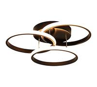 LXYST Flush Mount Light 3-Color Dimming Lamp Creative Ring Acrylic Ceiling Lighting Minimalist Bedroom Living Room Lights Fixture, 3000K-6000K,Black-17.7in