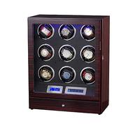 LXYST for A Automatic to 9 Watches Quiet Engine LCD Digital Display with Drawer Wooden Piano Finish Watch Winder