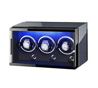 LXYST for Automatic Carbon Fiber Leather Exterior with Colorful Lights Flexible Pillow Quiet Motor (Brown 3+0) Watch Winder