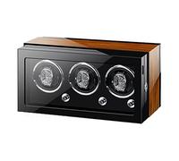 LXYST for Self-Winding 9 Watches with LED Light and Quiet Motor Display Box Wooden Piano Finish Adjustable Pillows Rotator Case Watch Winder