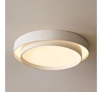 LXYST French Cream 3 Color Dimmable Led Lamp Close to Light Fixtures Flush Mount Ceiling Chandelier Flat Round Lighting Fixture for Hallway Entryway Kitchen/40
