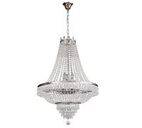 LXYST French Empire Crystal Chandelier Flush Mount Ceiling Light Fixture for Foyer Entryway Living Dining Room Bedroom Silver x 30''