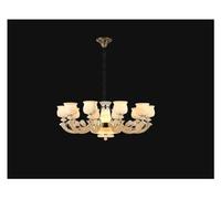 LXYST Full Copper Living Chandelier Luxury Atmosphere Dining Room Duplex Villa Chinese Style Lamps and Lanterns, Chandelier(97cm)