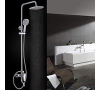 LXYST Full Copper Set Three Water Chrome with Rotating Lift Bathroom Shower Beautiful Practical
