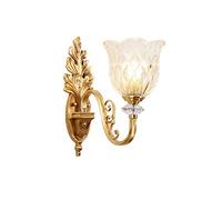 LXYST Full Single-Head Crystal Lamp Exquisite Chic Bedroom Bedside Wall Light European Luxury Pure Copper Atmosphere Lamps Applicable Space Living Room