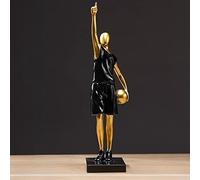 LXYST Furnishing Crafts Basketball Player Model Desk Decor Ornaments Decorations for Home Accessories Resin Living Room Sculpture (Color : Black-A)