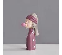 LXYST Furnishing Crafts Home Decor Figurines For Interior Desk Decoration Accessories Statue Girl Ornaments Living Room Sculpture Color Earring Girl-R