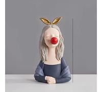 LXYST Furnishing Crafts Home Decor Figurines for Interior Desk Decoration Accessories Statue Girl Ornaments Living Room Sculpture (Color : 30cm Mona-Gray)