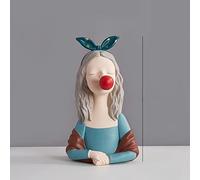 LXYST Furnishing Crafts Home Decor Figurines for Interior Desk Decoration Accessories Statue Girl Ornaments Living Room Sculpture (Color : 30cm Mona-Blue)