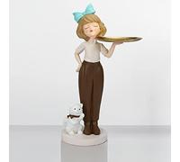 LXYST Furnishing Crafts Landing Decoration Interior Figurines Tray Ornaments Large Household Accessories Living Room Sculpture (Color : Dark Coffee)
