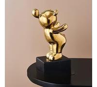 LXYST Furnishing Lucky Bear Figurines Home Decor White Animal Cute Desk Decoration Crafts Ornaments Living Room Sculpture (Color : Golden)
