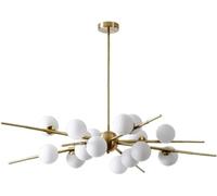 LXYST Glass Ceiling for Living Dining Room Chandelier Lighting Illuminate Home Decor Lamp, Black 12 Light Warm White