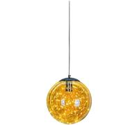LXYST Globe Metal LED Bedside Pendant Glass Round Hanging Light, Ceiling Chandelier