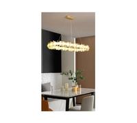 LXYST Gold Acrylic Pendant Round Minimalist Chandelier for Living Dining Room Warm White Ceiling Lamp & 120CM Natural Light Options