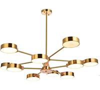 LXYST Gold Brass Pendant Chandelier Adjustable Height Led Ceiling Lights for Bedroom Hallway Closet Entryway Stairs-Tricolor Light 10t Home Decor Lamp