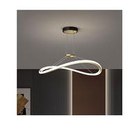 LXYST Gold Circular Ring Chandelier - Flush Mount Dimmable Mid Century Ceiling Pendant Light, Rustic Black Hanging Lamp for Dining Rooms, Kitchen, Restaura（Gold_50cm）