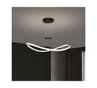 LXYST Gold Circular Ring Chandelier - Flush Mount Dimmable Mid Century Ceiling Pendant Light, Rustic Black Hanging Lamp for Dining Rooms, Kitchen, Restaura（Dark_50cm）