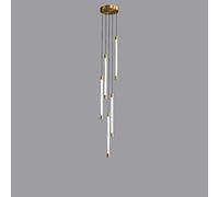 LXYST Gold Minimalist LED Strip Chandelier - Nordic Stair Long Light Fixture For Living Room Or Staircase