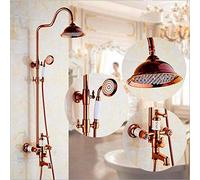 LXYST Gold-Plated Head Shower Set Copper Hot and Cold Mixing Faucet,Pink (Color Size -)