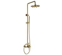 LXYST Gold Wall Mounted Set LED Temperature Control Shower Hot and Cold Water Beautiful Practical
