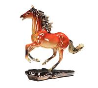 LXYST Home Décor Desktop Pure Copper Sculpture Decor Ornaments Office Desk Painted Horse Statue Decoration Living Room Study TV Cabinet Ornament Art Decorative