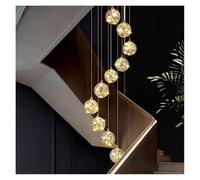 LXYST Home Decor Lights Pendant Lamps Forstaircase Chandeliers for Living Room Hanging Light Indoor (RC Remote dimming,10 Heads)