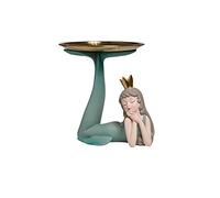 LXYST Home Décor Office Desk Mermaid Tray Statue Decoration Girl Study Resin Fairy Sculpture Decor Ornaments Art Decorative (Color : B)