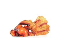 LXYST Home Décor Simulation Color Goldfish Statue Decor Ornaments Desktop Resin Animal Sculpture Ornament Living Room TV Cabinet Decoration Art Decorative (Size : B)